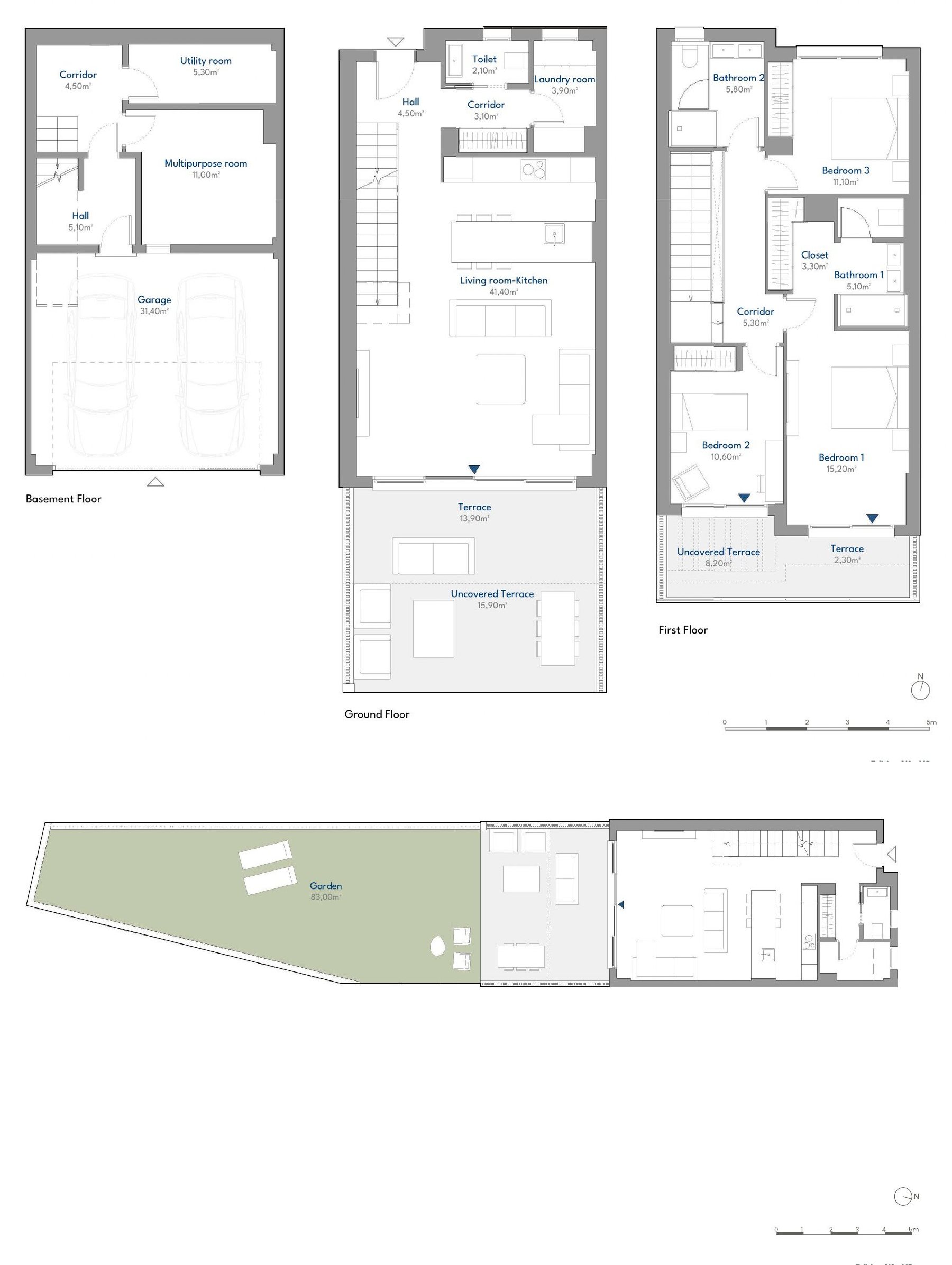 Radhus · 3 sovrum, ritning