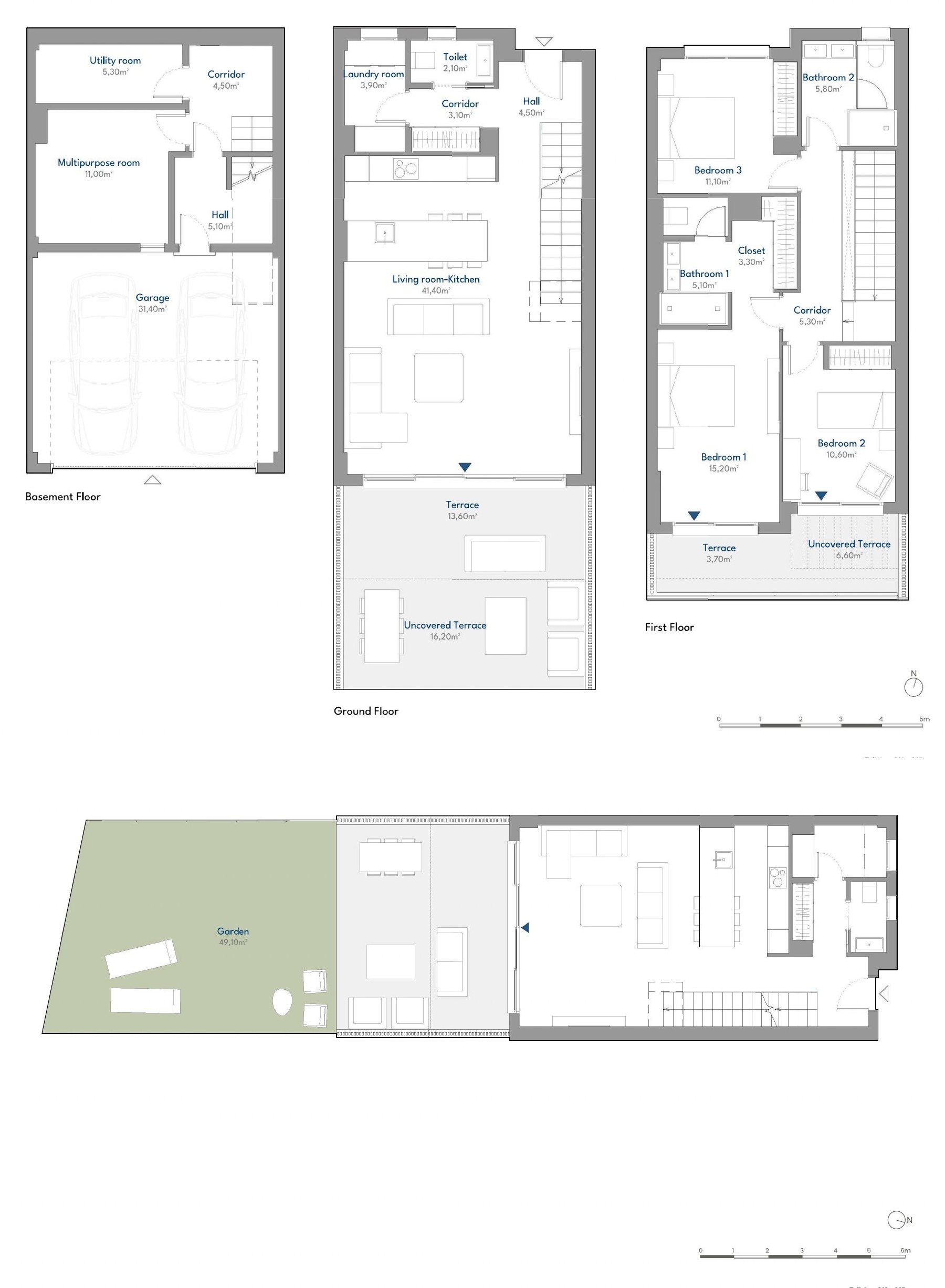 Planritning Radhus · 3 sovrum