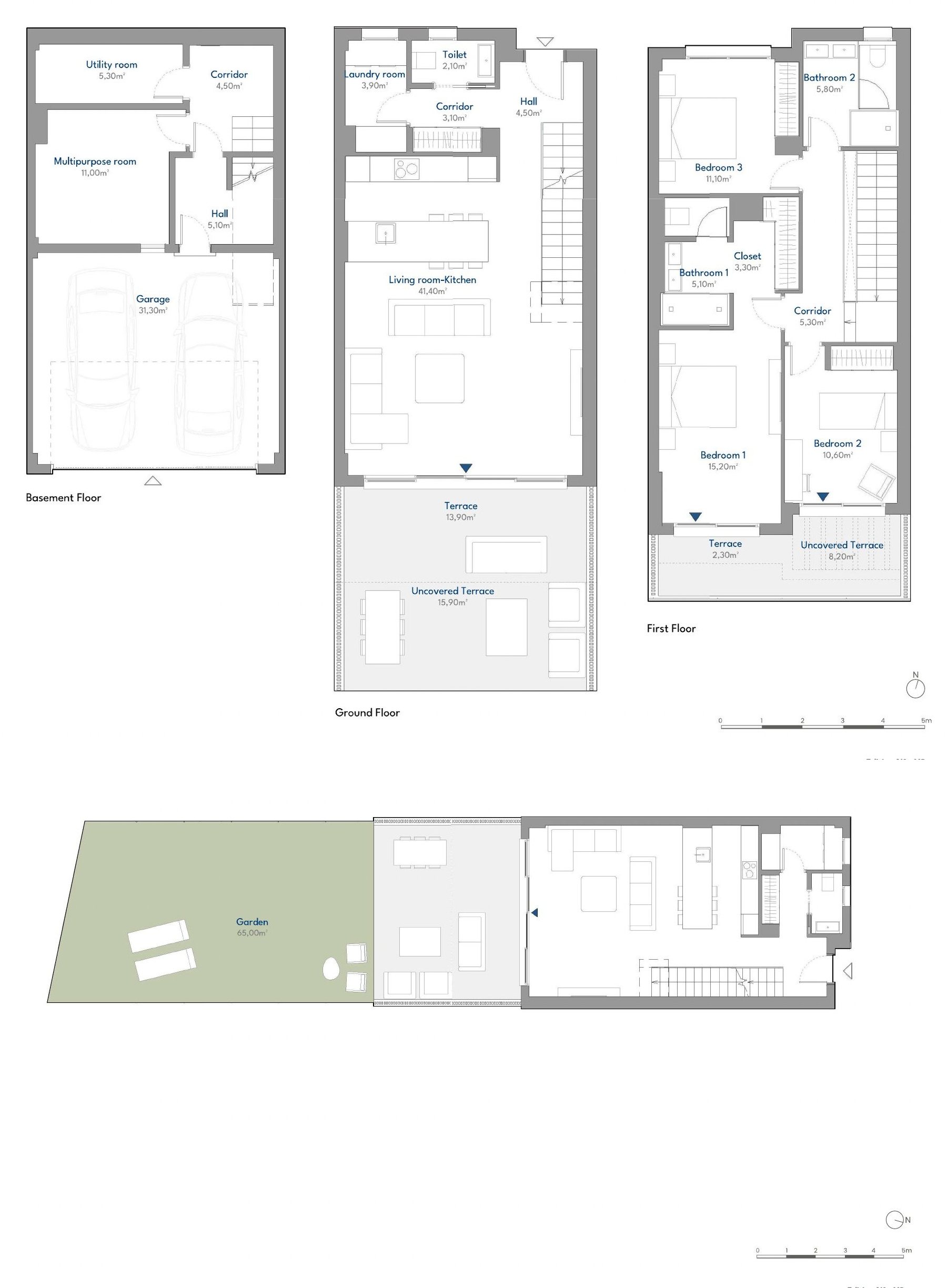 Planritning Radhus · 3 sovrum