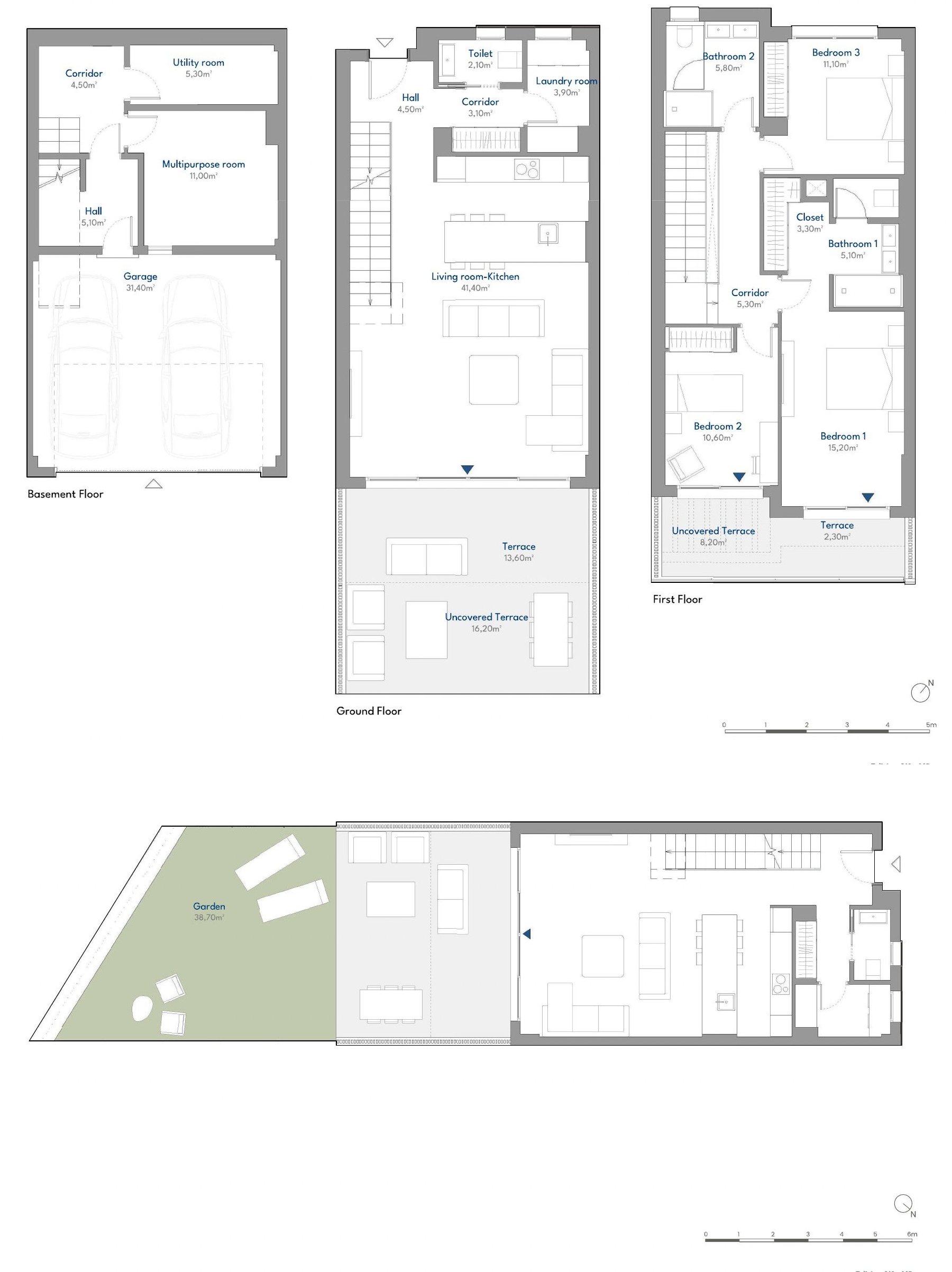 Planritning Radhus · 3 sovrum