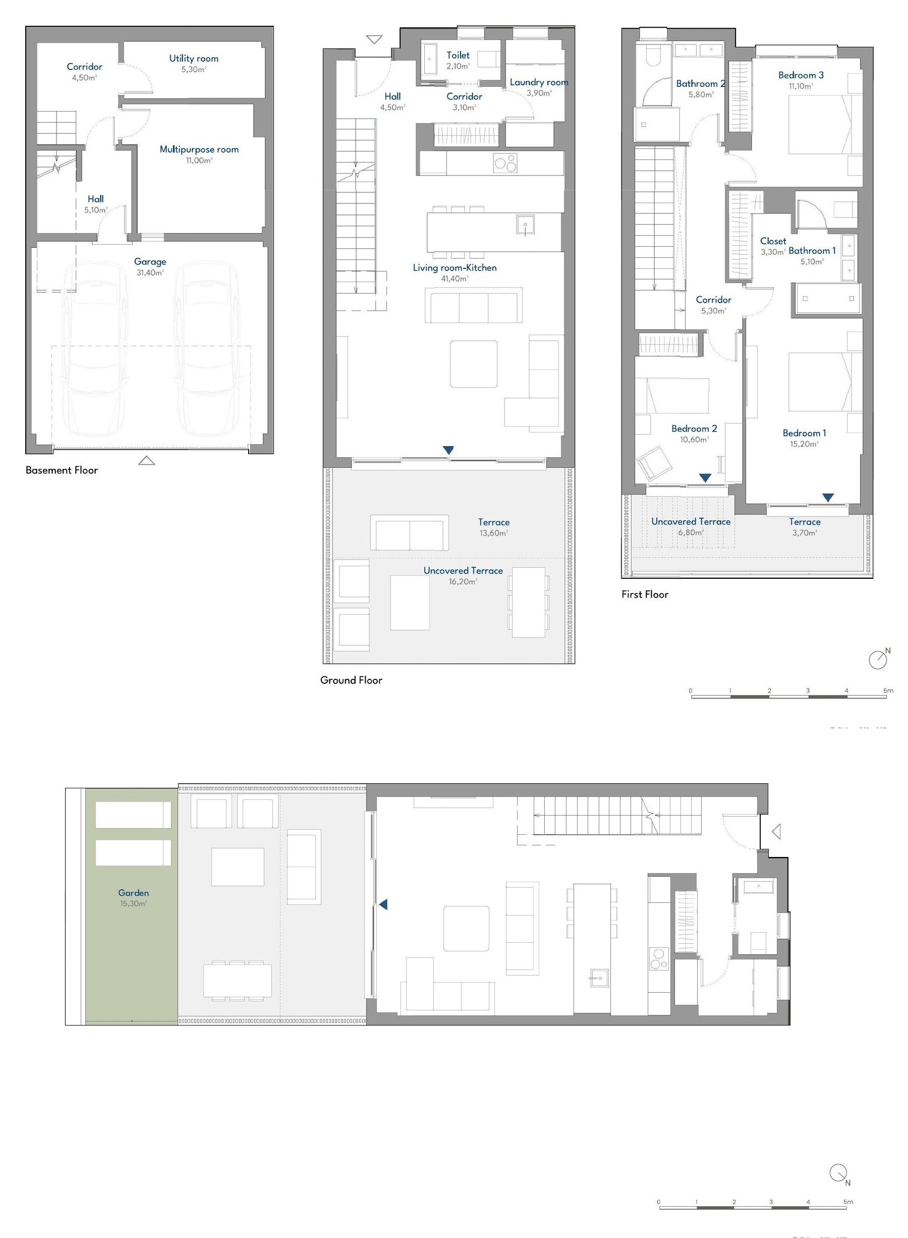 Planritning Radhus · 3 sovrum