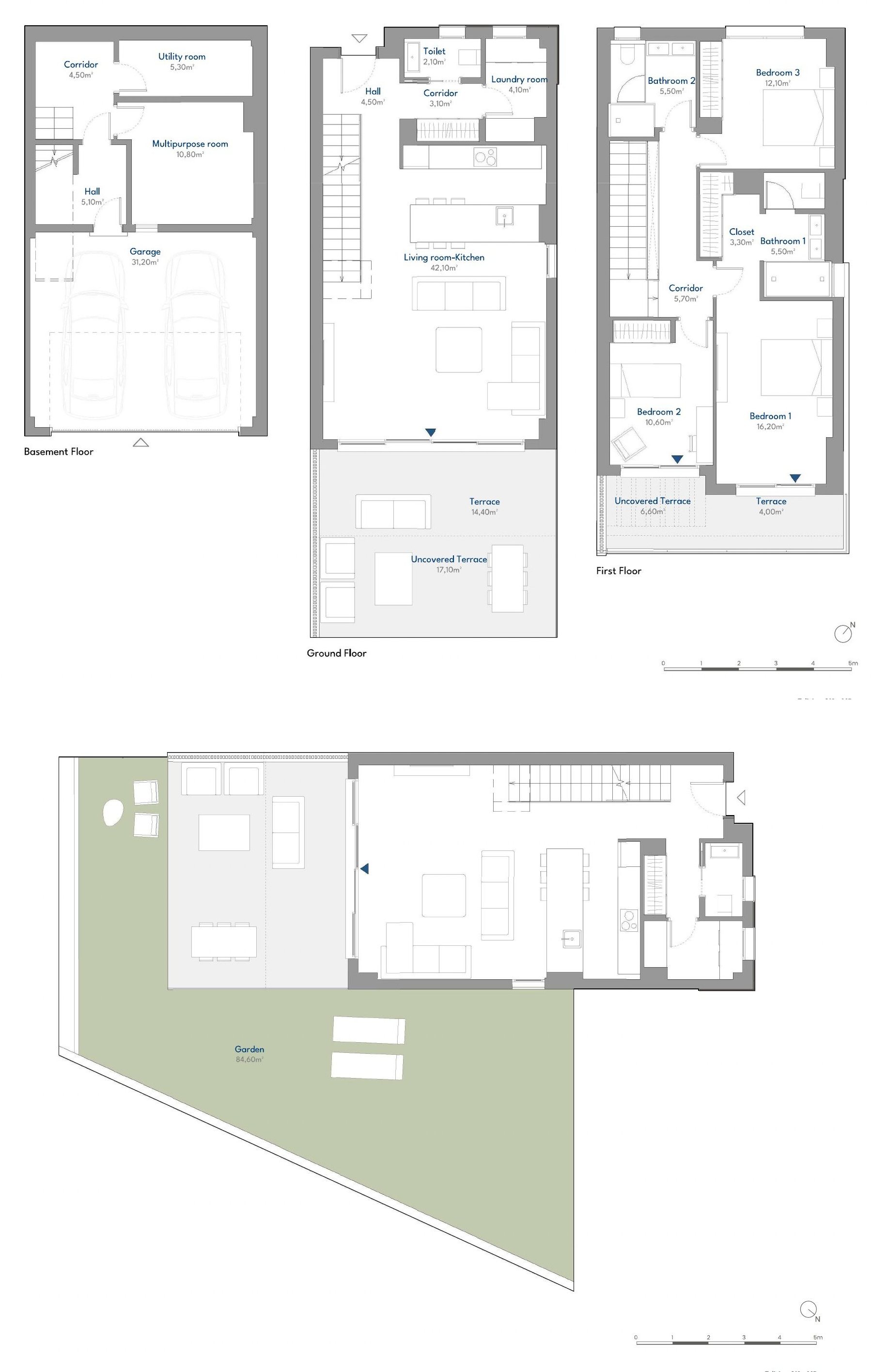 Planritning Gavelradhus · 3 sovrum
