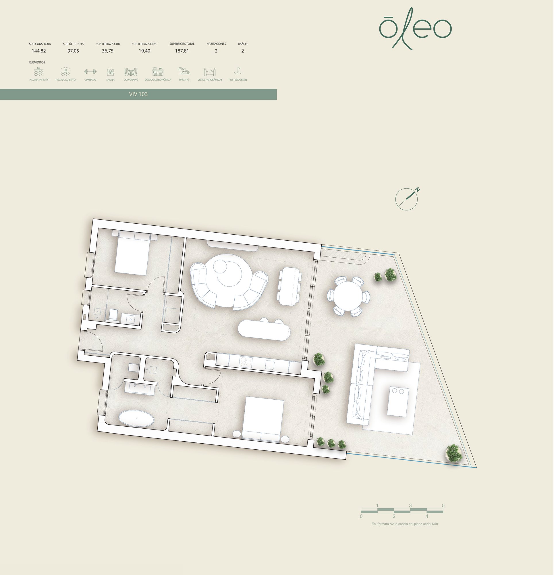 Planritning Lägenhet · 2 sovrum